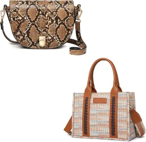 BOLOSTA Snakeskin Crossbody Bag & Satchel Handbag Purse
