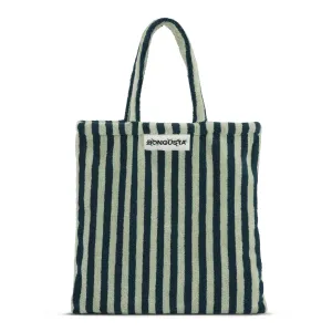 Bongusta Naram Tote Bag Sea Foam & Deep Teal Stripe