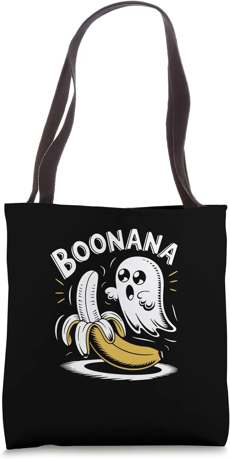 Boonana Funny Ghost Banana Design Tote Bag