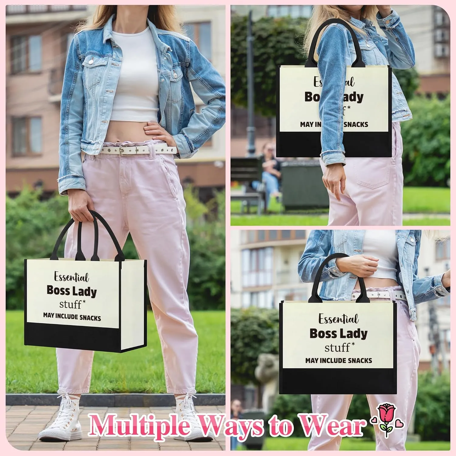 Boss Lady Gifts for Women, Birthday Gifts For Her Female Boss Leader Principal Supervisor Teacher Office Manager Nurse Employee Coworkers, Cool Retirement Appreciation Thank You Tote Bag Ideas Unique