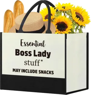 Boss Lady Gifts for Women, Birthday Gifts For Her Female Boss Leader Principal Supervisor Teacher Office Manager Nurse Employee Coworkers, Cool Retirement Appreciation Thank You Tote Bag Ideas Unique