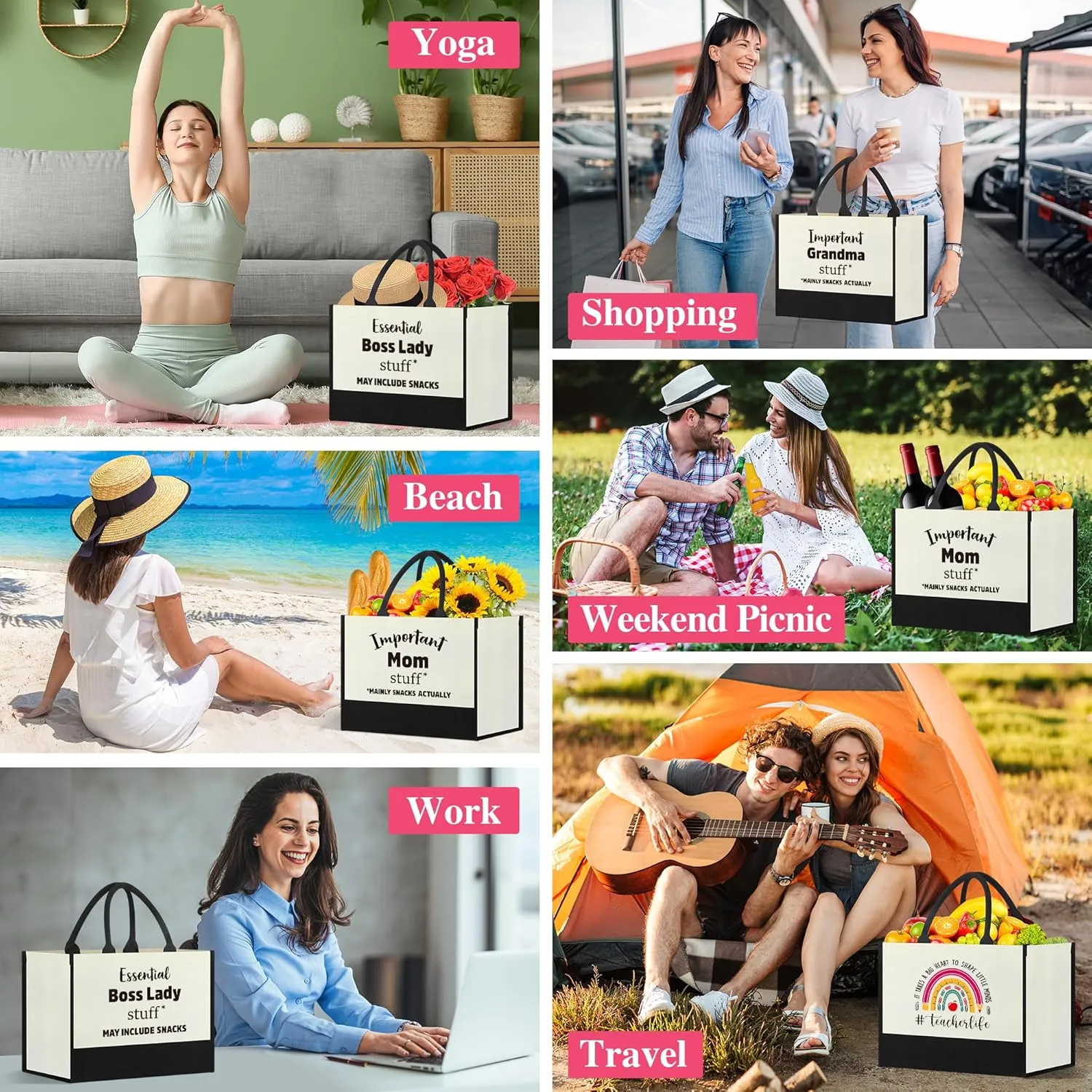 Boss Lady Gifts for Women, Birthday Gifts For Her Female Boss Leader Principal Supervisor Teacher Office Manager Nurse Employee Coworkers, Cool Retirement Appreciation Thank You Tote Bag Ideas Unique