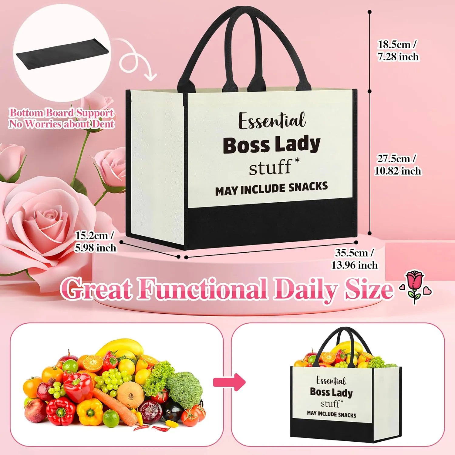 Boss Lady Gifts for Women, Birthday Gifts For Her Female Boss Leader Principal Supervisor Teacher Office Manager Nurse Employee Coworkers, Cool Retirement Appreciation Thank You Tote Bag Ideas Unique