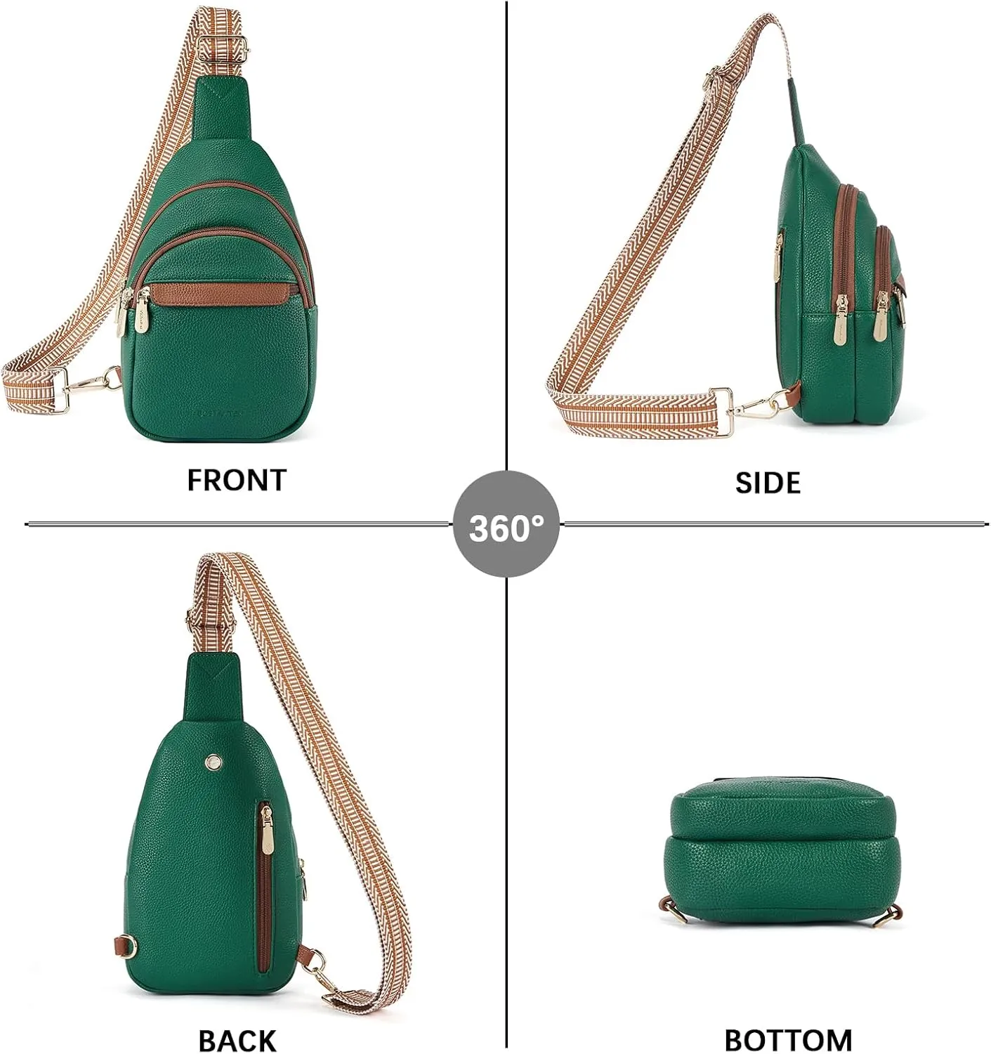 BOSTANTEN Small Sling Bag for Women Leather Crossbody Bags Fanny Pack Chest Bag for Travel