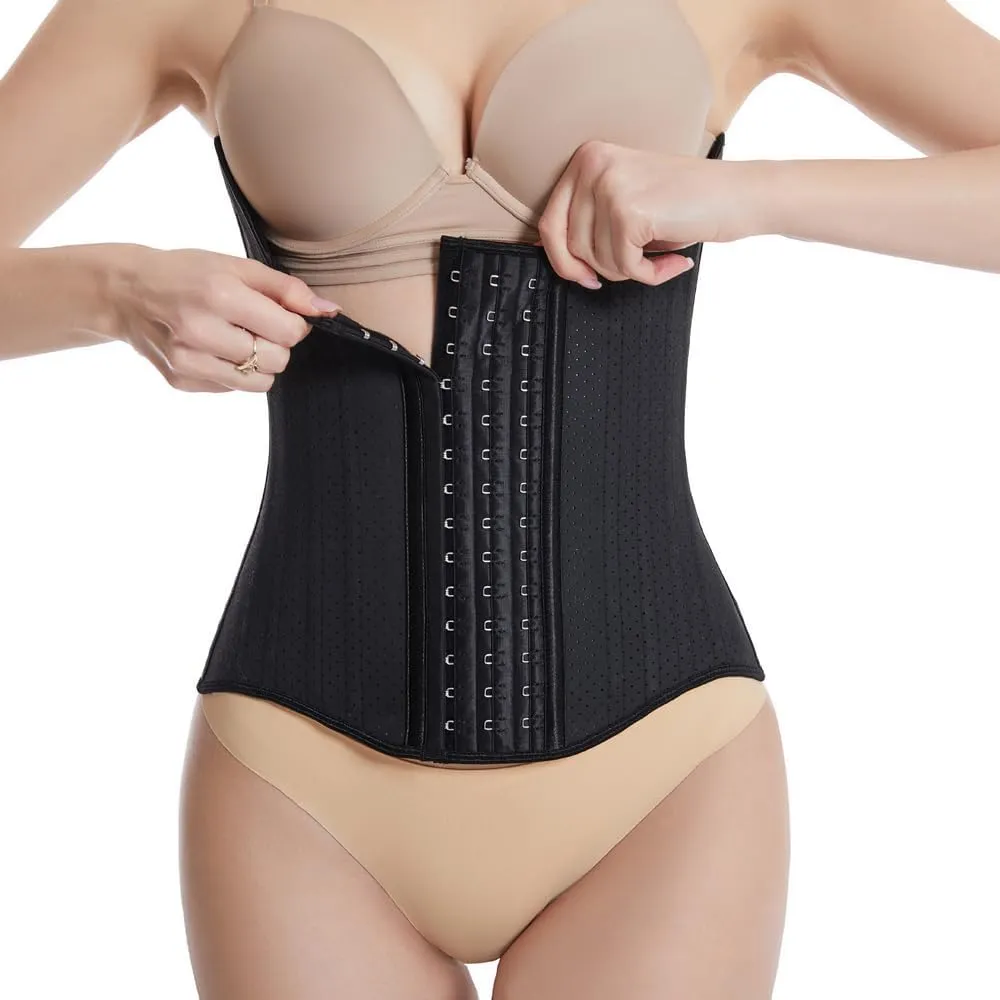 Breathable Latex Waist Trainer for Women Weight Loss 25 Steel Boned Underbust Corsets Body Shaper Fajas