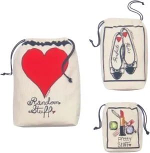 Brighton Pack Your Bags Travel Kit 3 Drawstring Travel Bags NWT $50 PRETTY STUFF