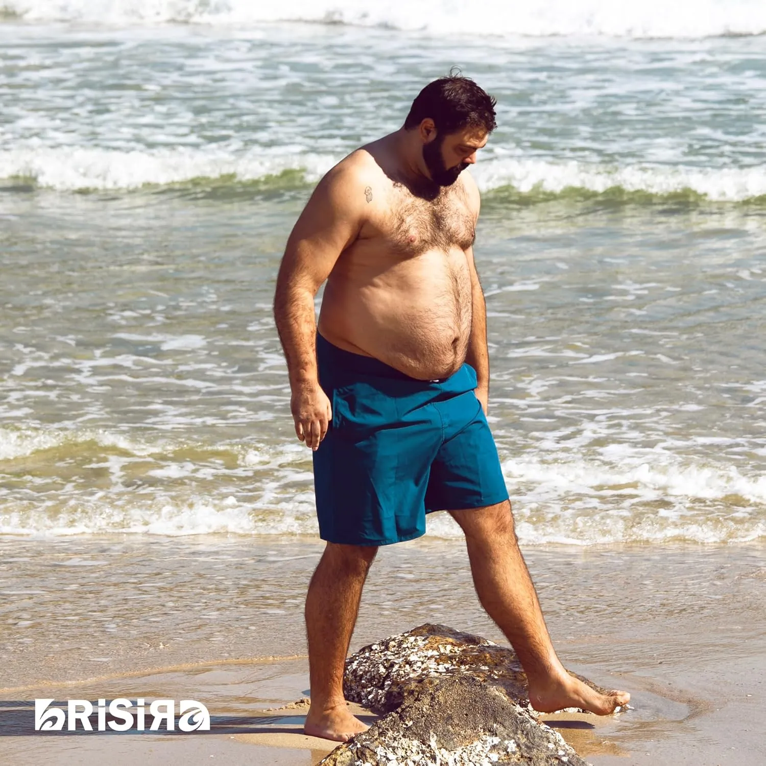 BRISIRA Big and Tall Mens Swim Trunks with Compression Liner Swimsuit Bathing Suit Swim Shorts Board Shorts Quick Dry 1X-6X