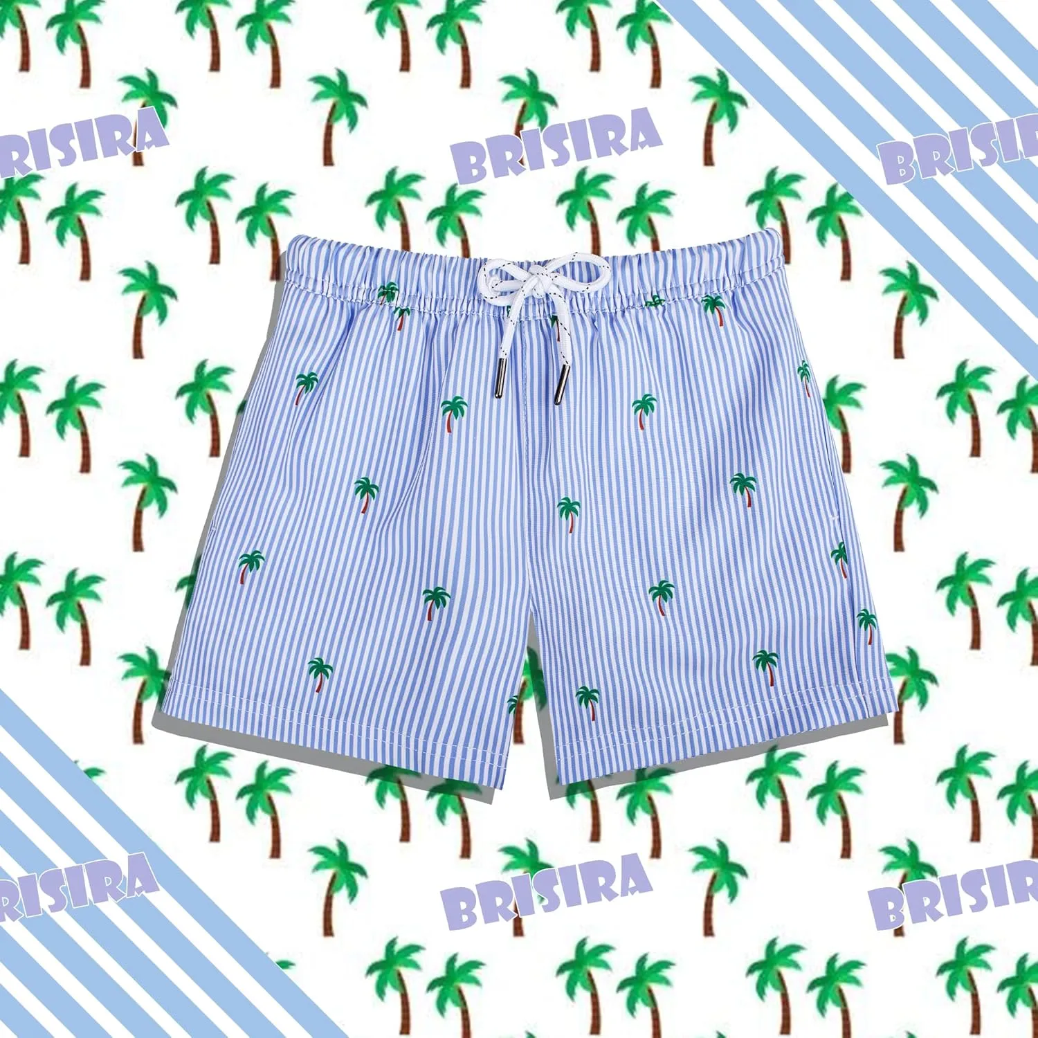 BRISIRA Boys Swim Trunks Bathing Suit Compression Boxer Brief Liner Anti-Chafe Swimsuit Swim Shorts Toddler Kids Youth Teen