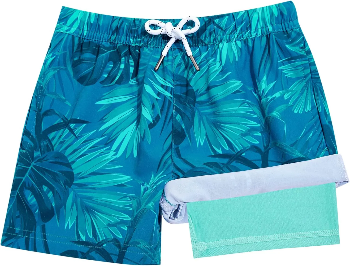 BRISIRA Boys Swim Trunks Bathing Suit Compression Boxer Brief Liner Swim Shorts Swimsuit Anti-Chafe Toddler Kids Youth Teen