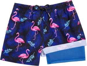 BRISIRA Boys Swim Trunks Bathing Suit Compression Boxer Brief Liner Swim Shorts Swimsuit Anti-Chafe Toddler Kids Youth Teen