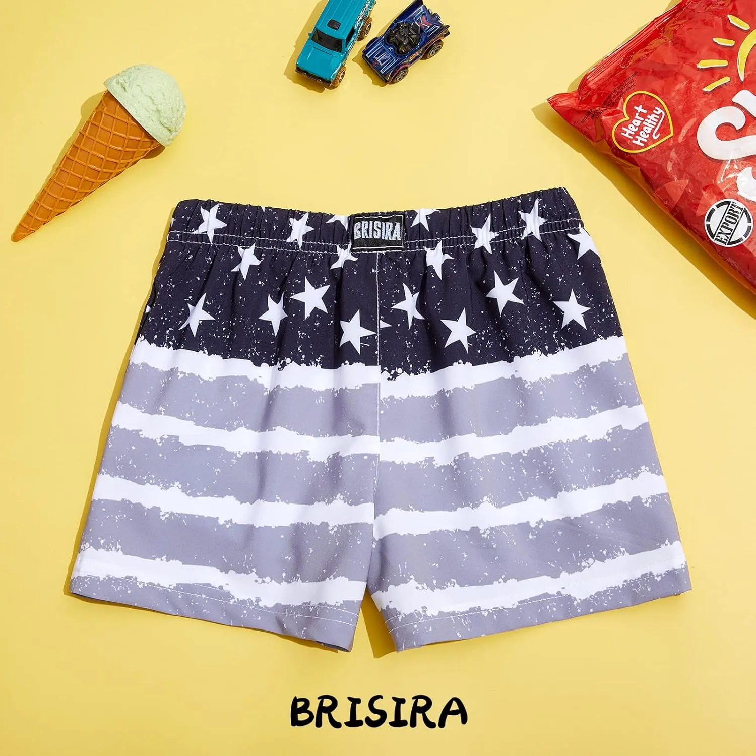BRISIRA Boys Swim Trunks Bathing Suit Compression Boxer Brief Liner Swim Shorts Swimsuit Anti-Chafe Toddler Kids Youth Teen