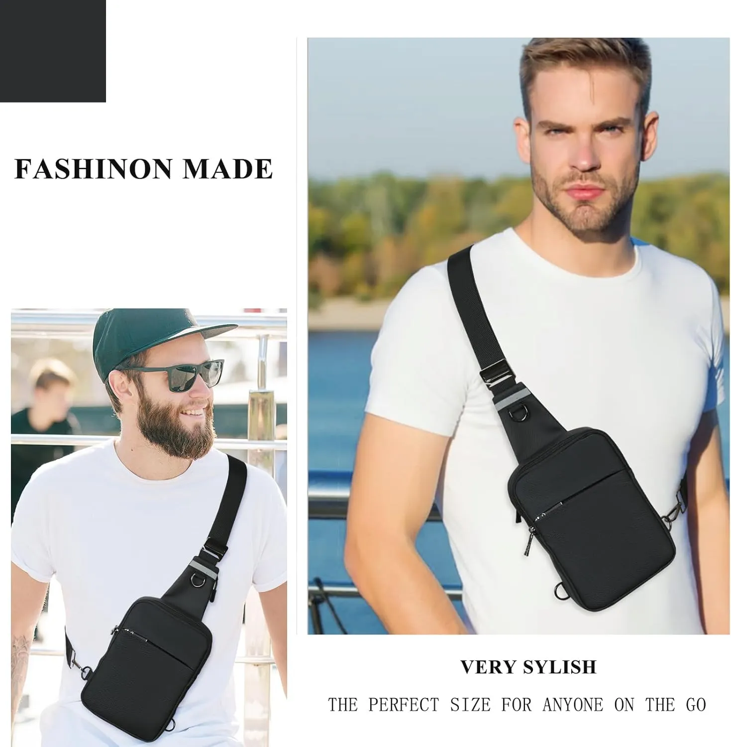 BROADREAM Upgrated Mini Sling Bag Small Crossbody Bags with RFID Blocking Waterproof Phone Chest Bag for Travel