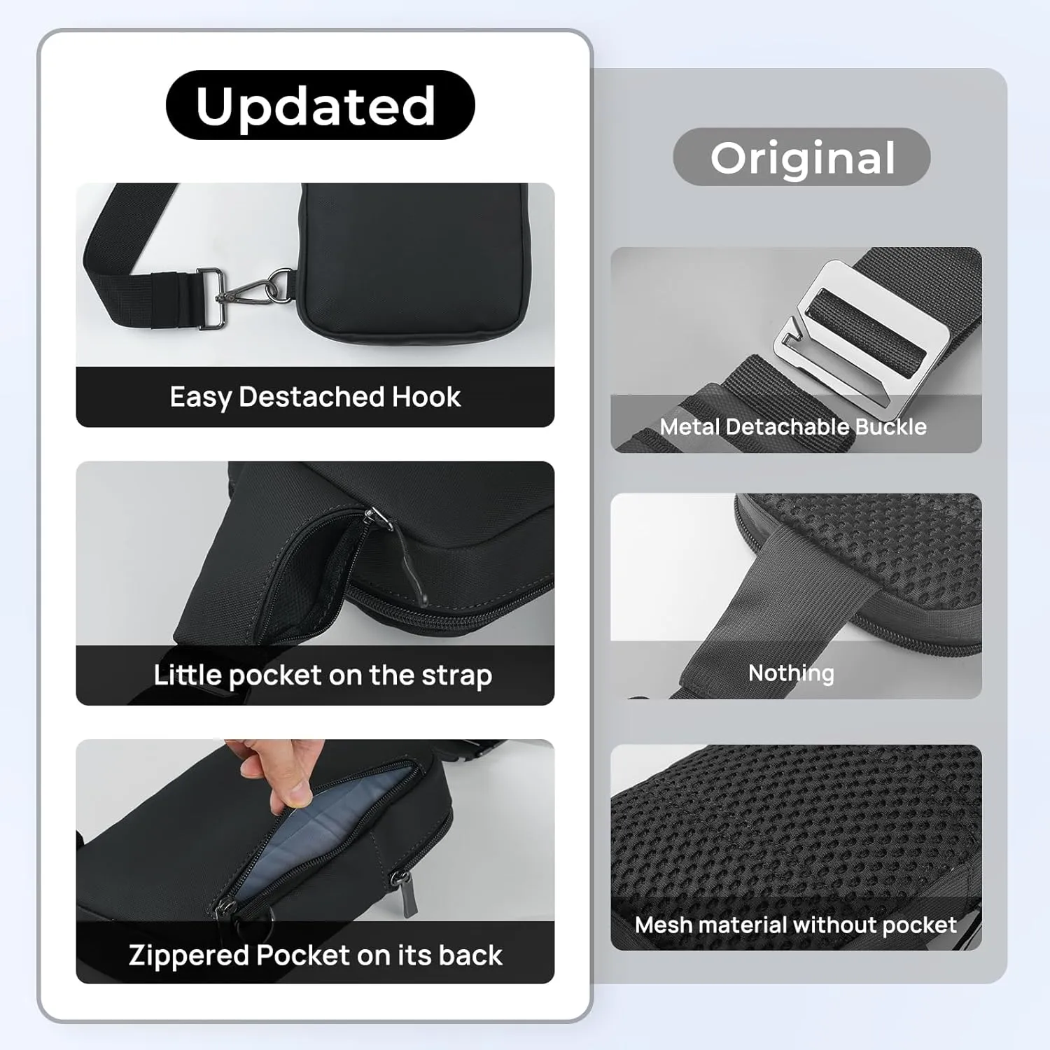 BROADREAM Upgrated Mini Sling Bag Small Crossbody Bags with RFID Blocking Waterproof Phone Chest Bag for Travel