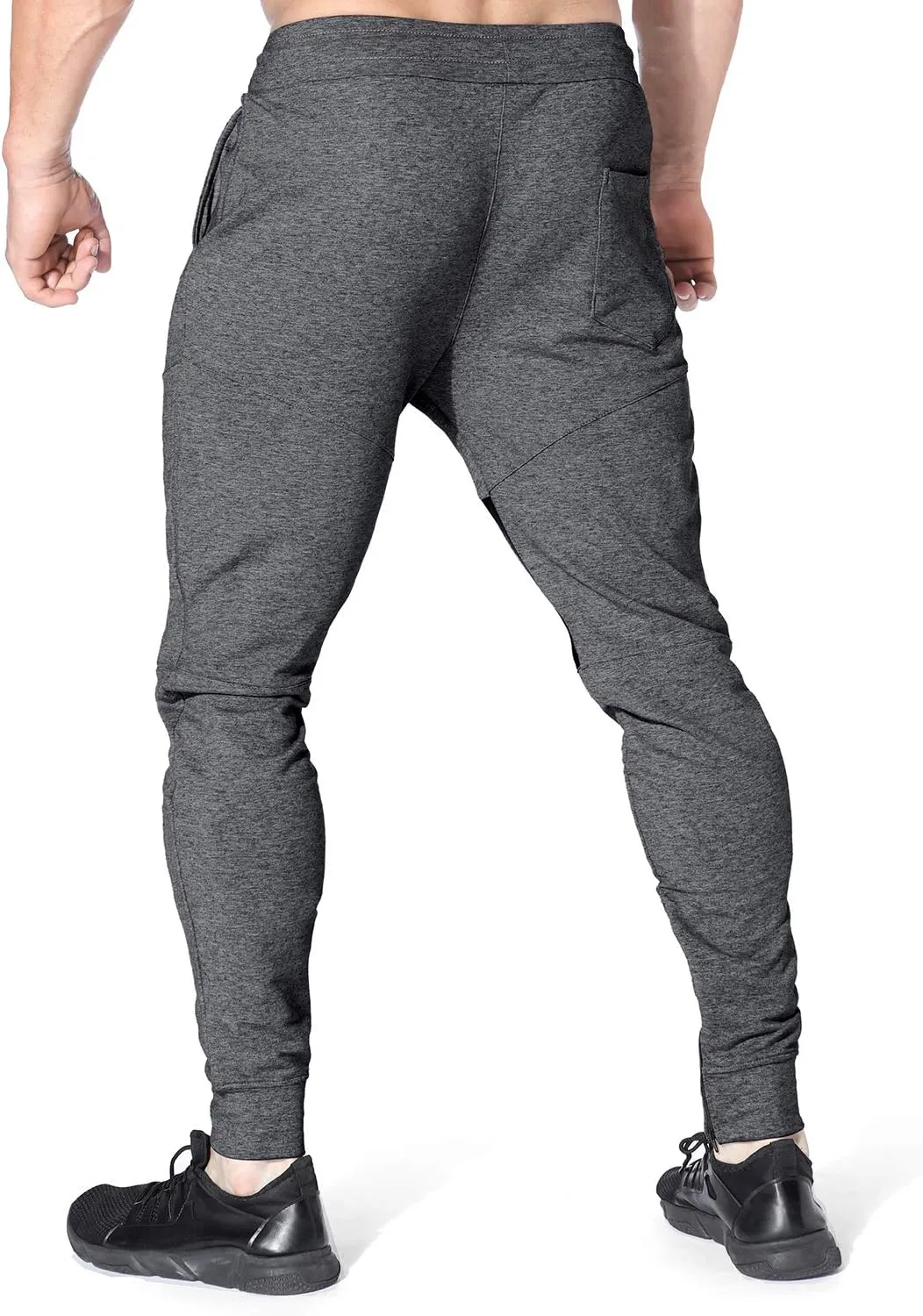 BROKIG Mens Gym Jogger Pants,Casual Slim Workout Sweatpants with Zipper Pockets Bodybuilding Athletic Pants