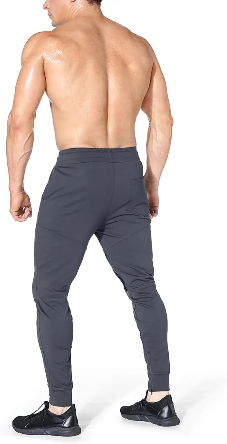 BROKIG Mens Gym Jogger Pants,Casual Slim Workout Sweatpants with Zipper Pockets Bodybuilding Athletic Pants
