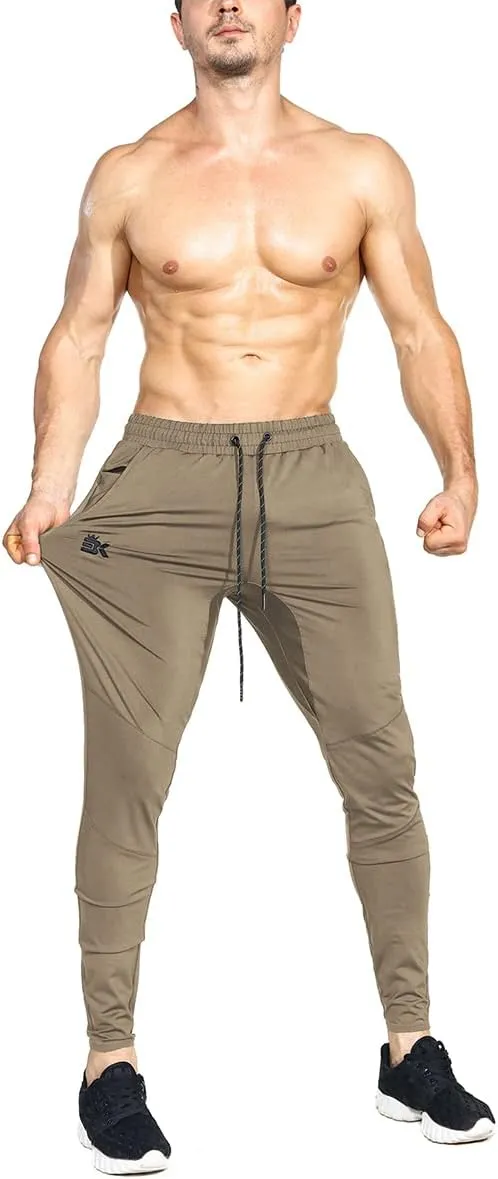 BROKIG Mens Lightweight Gym Jogger Pants,Men's Workout Sweatpants with Zip Pocket