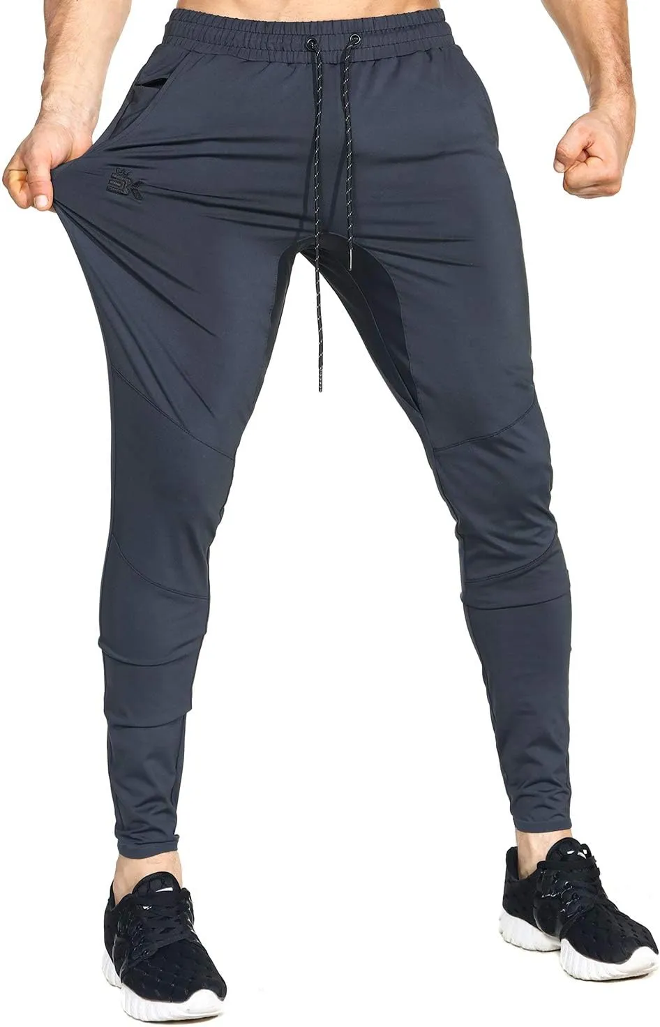 BROKIG Mens Lightweight Gym Jogger Pants,Men's Workout Sweatpants with Zip Pocket