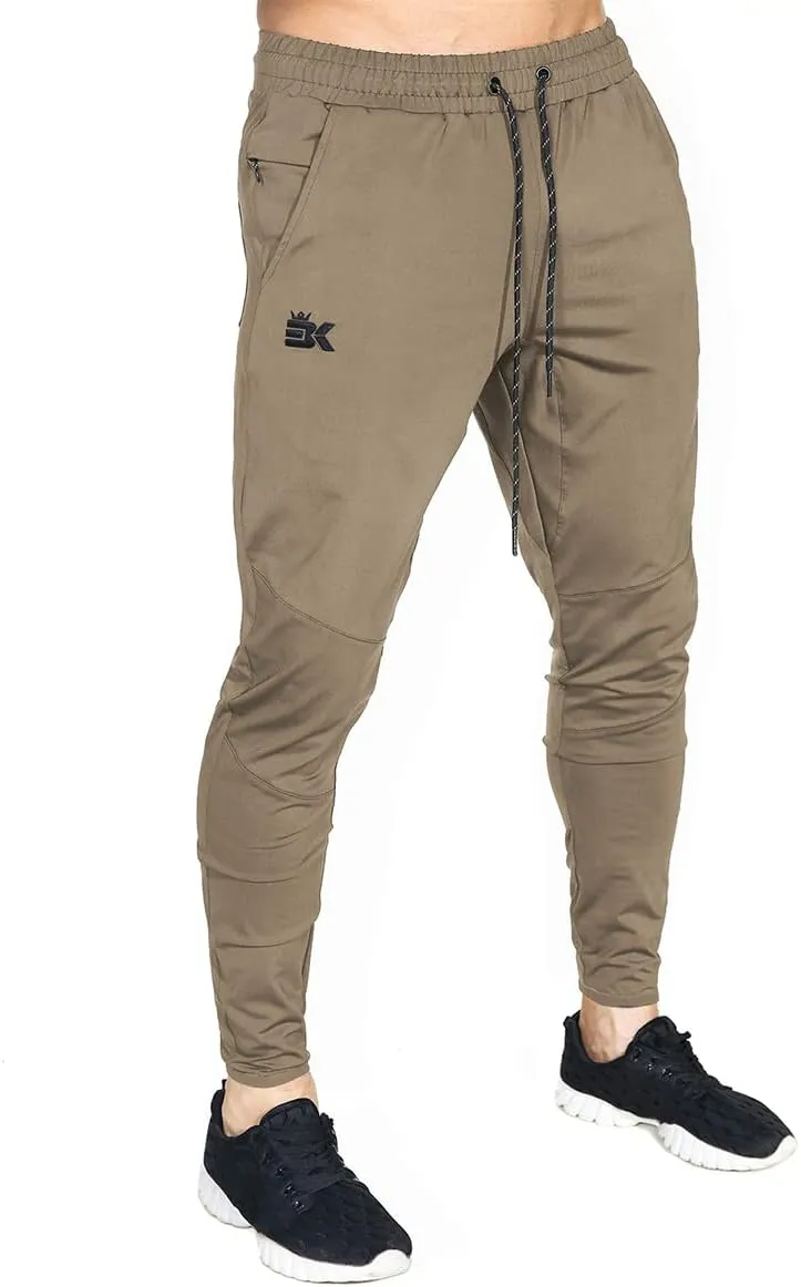 BROKIG Mens Lightweight Gym Jogger Pants,Men's Workout Sweatpants with Zip Pocket