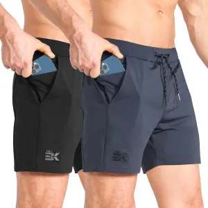 BROKIG Men's Lightweight Gym Shorts,Bodybuilding Quick Dry Running Athletic Workout Shorts for Men with Pockets