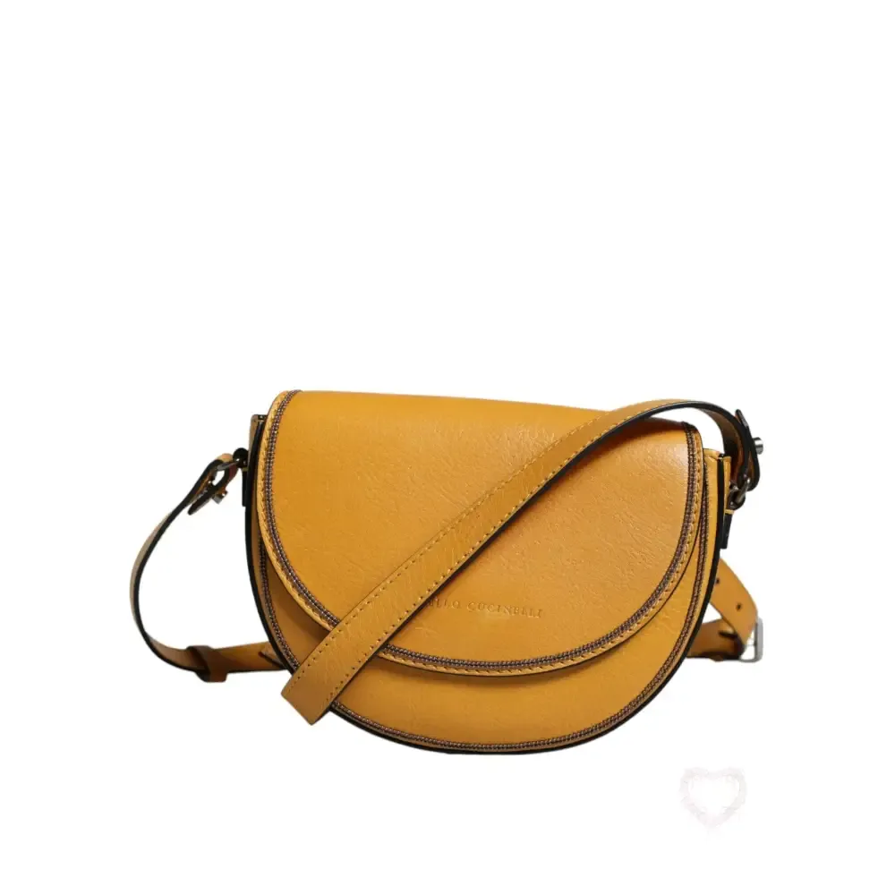Brunello Cucinelli Light Brown Leather Logo Waist Strap Sling Bag