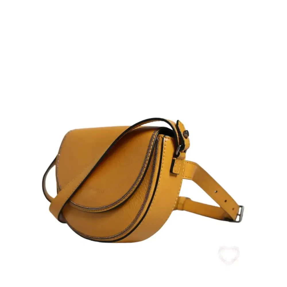 Brunello Cucinelli Light Brown Leather Logo Waist Strap Sling Bag