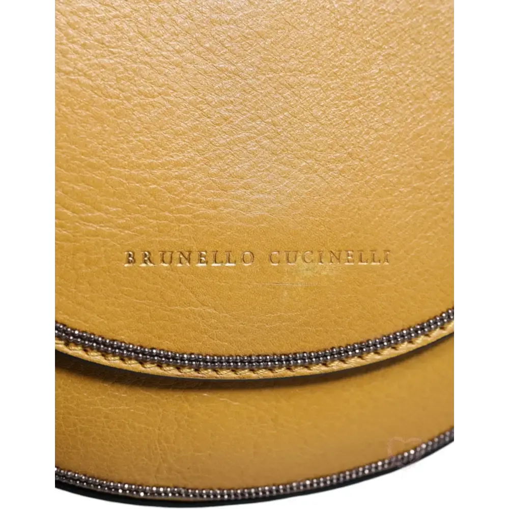 Brunello Cucinelli Light Brown Leather Logo Waist Strap Sling Bag