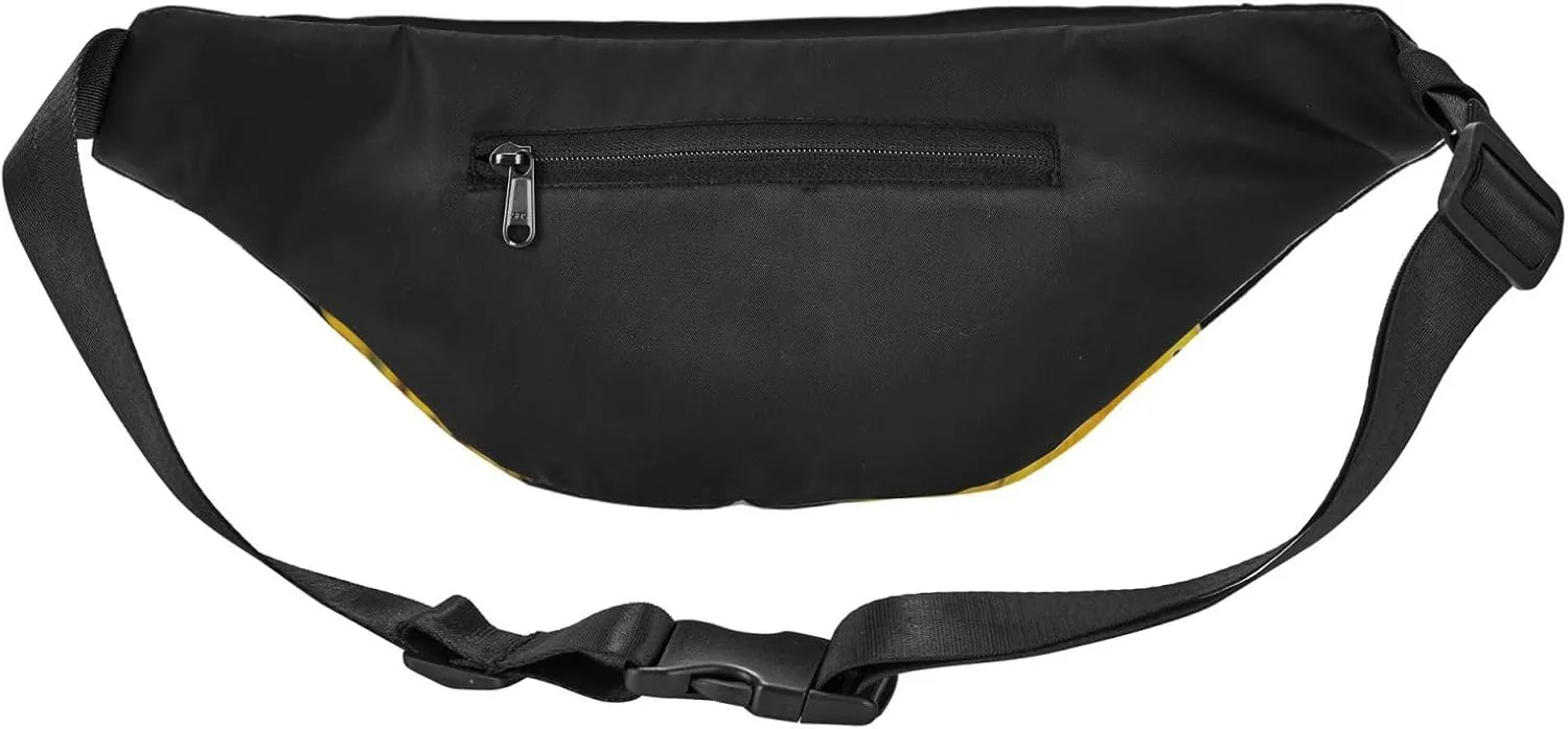 Bumbag Fanny Pack for Women Men Waist Pack Fashion Bum Bag Two Rabbits in Garland Waist Bag for Sport Hiking Travel, Sunflower and Dog, One Size
