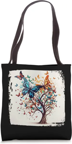 Butterfly Tree - Nature-Inspired Aesthetic Design Tote Bag