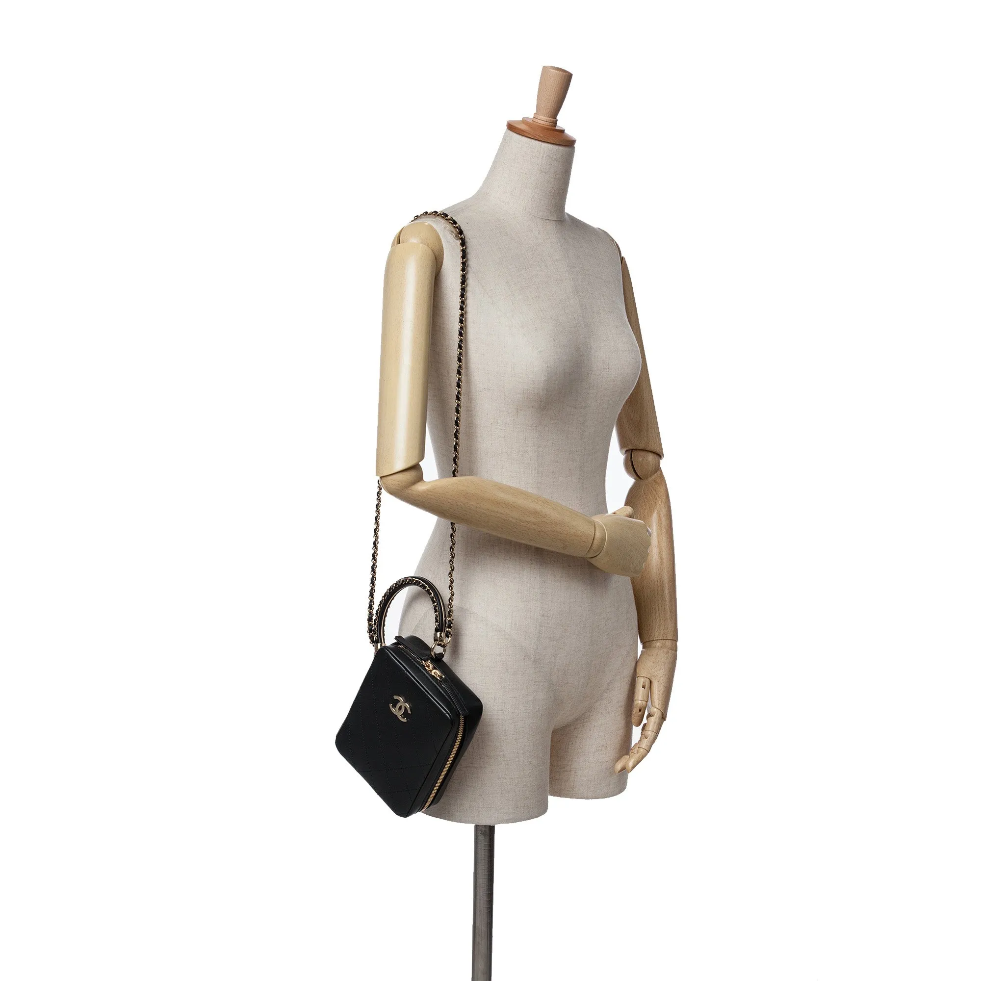 Calfskin Stitched Cup Of Tea Vanity Case