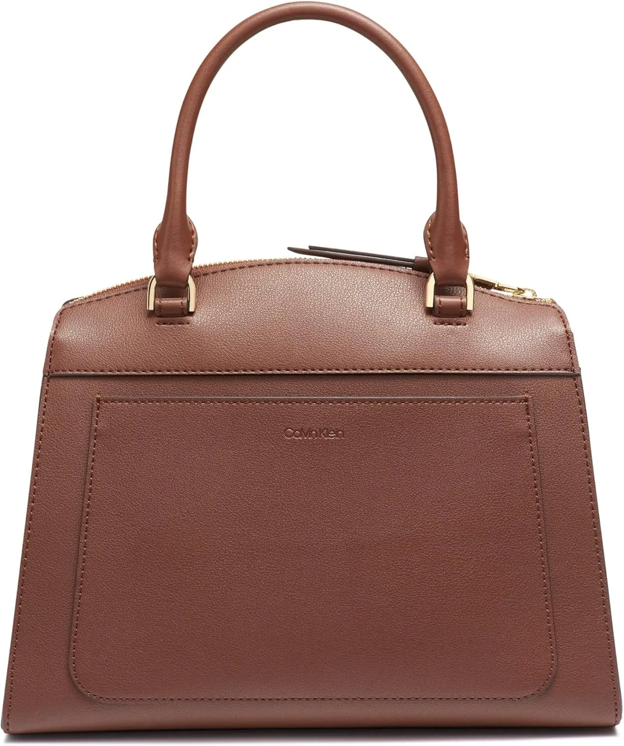 Calvin Klein Lock Daytona Leather Medium Statement Satchel