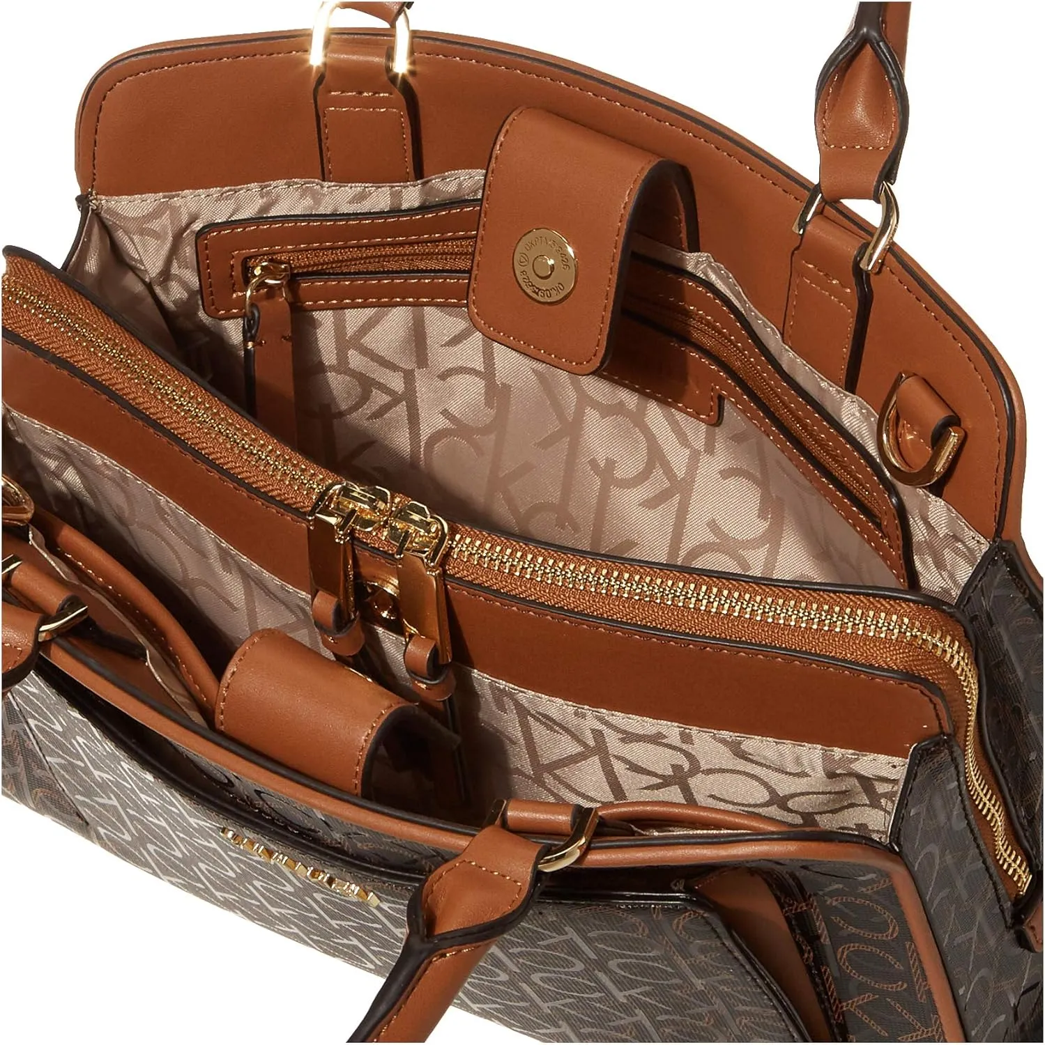 Calvin Klein Women's Margot Textured Logo Emboss Satchel