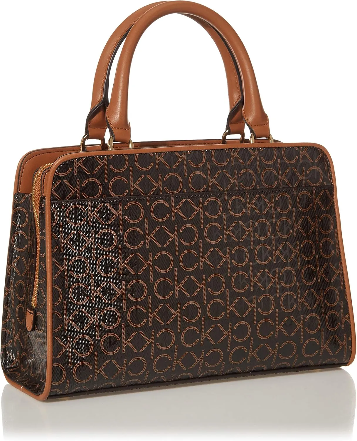 Calvin Klein Women's Margot Textured Logo Emboss Satchel