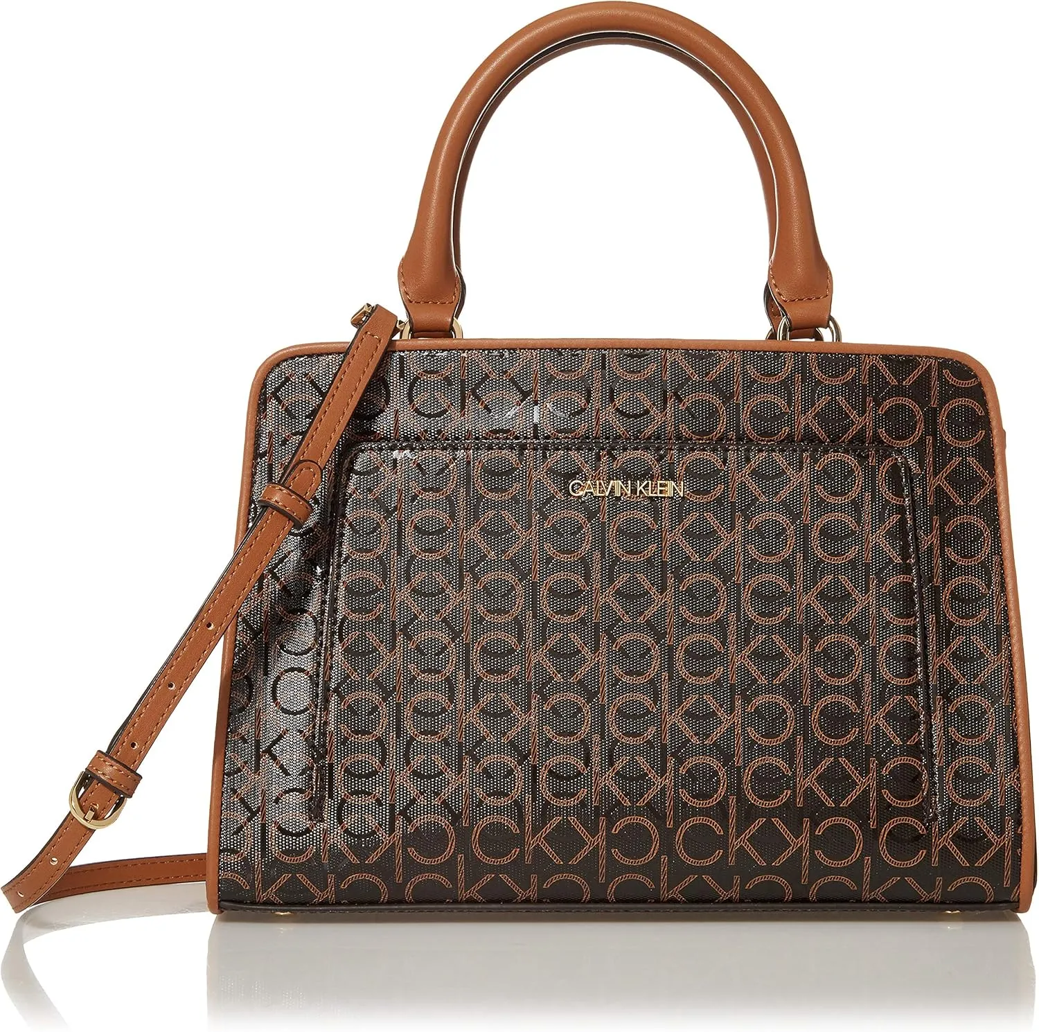 Calvin Klein Women's Margot Textured Logo Emboss Satchel