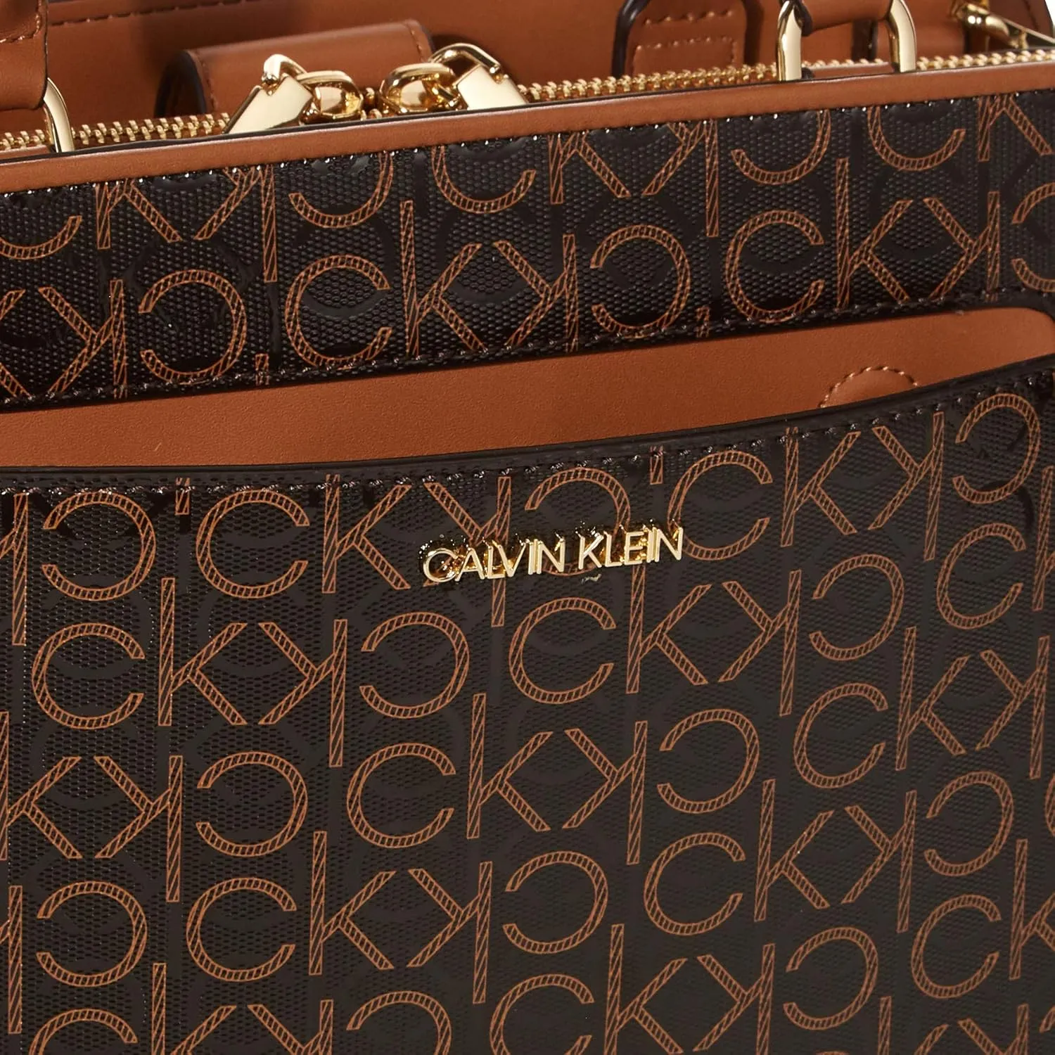 Calvin Klein Women's Margot Textured Logo Emboss Satchel