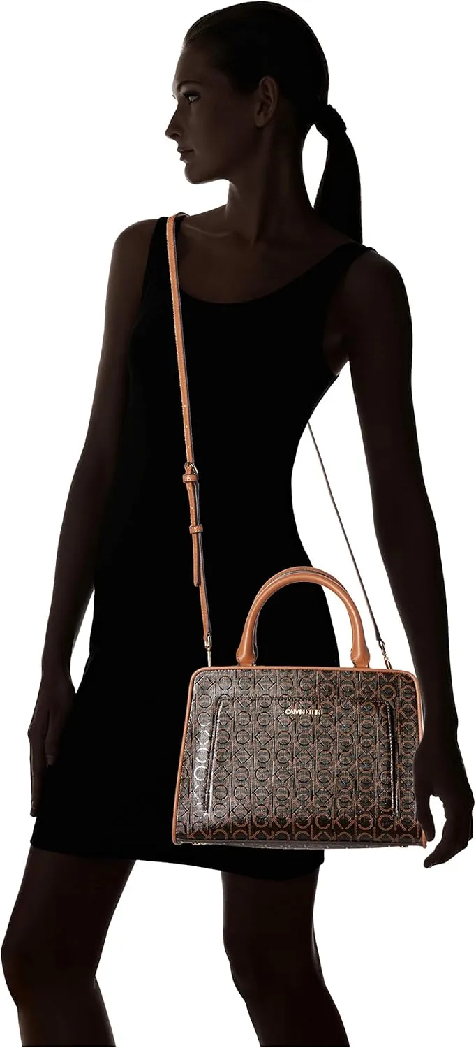 Calvin Klein Women's Margot Textured Logo Emboss Satchel