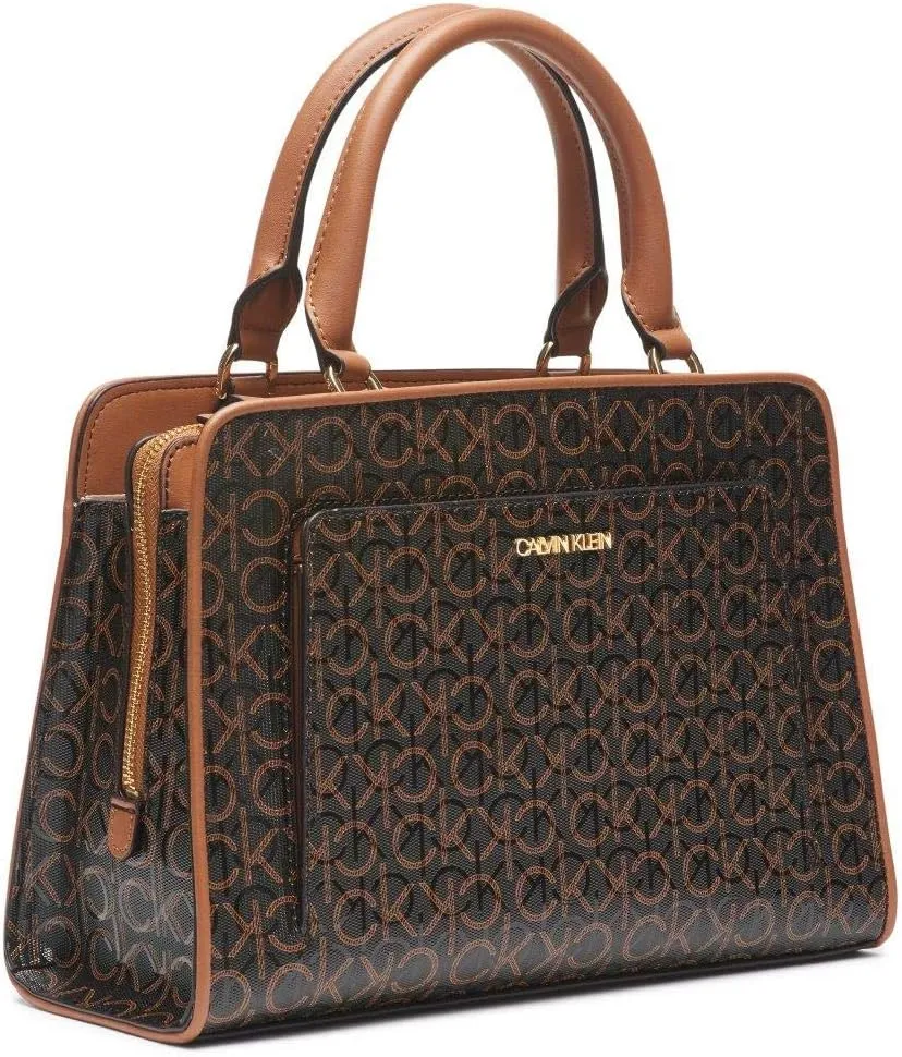 Calvin Klein Women's Margot Textured Logo Emboss Satchel