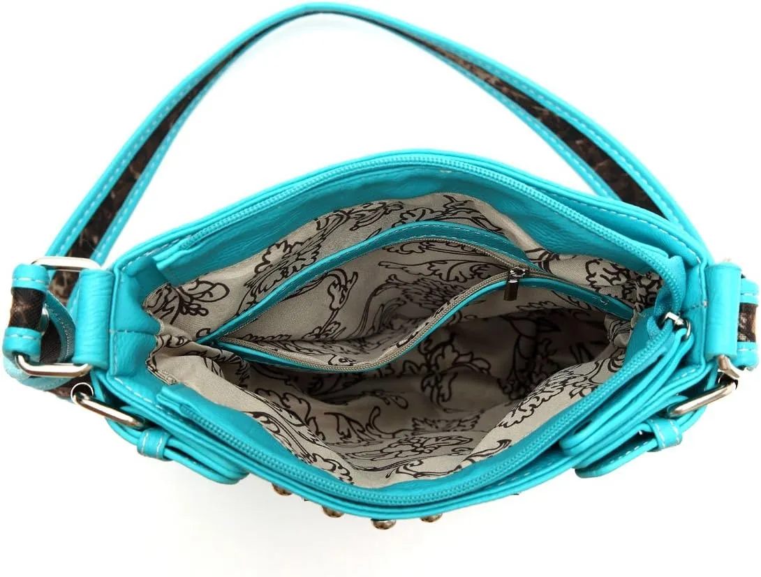 Camouflage Rhinestone Cross Pistol Buckle Western Crossbody Handbags Cowgirl Country Studded Purse Women Single Shoulder Bag