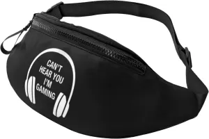 Can'T Hear You I'M Gaming Unisex Adjustable Waist Bag Outdoor Sports Running Waist Bag Business Travel Phone Bag