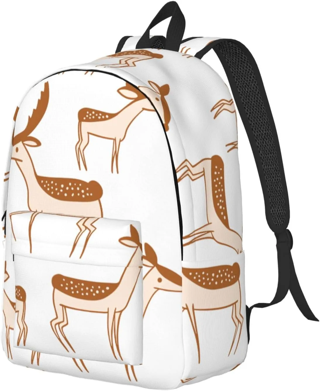 Canvas Casual Backpack Laptop Bag Suitable for Travel Office Outdoor Sports Men and Women Cute Elk