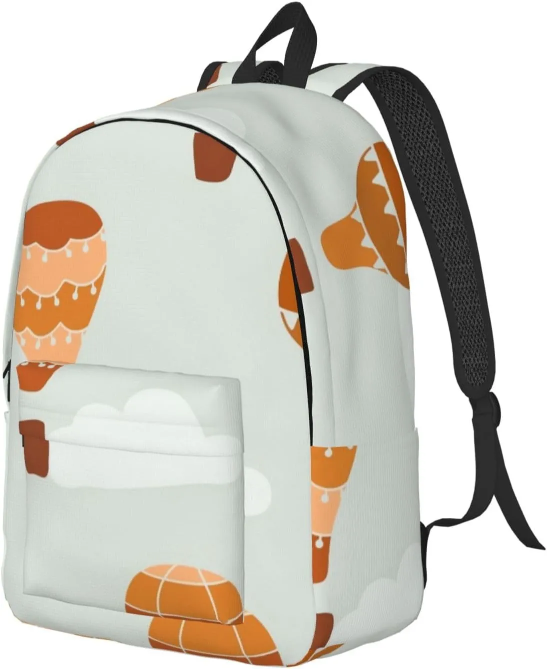 Canvas Casual Backpack Laptop Bag Suitable for Travel Office Outdoor Sports Men and Women Cute Hot Air Balloon