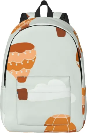 Canvas Casual Backpack Laptop Bag Suitable for Travel Office Outdoor Sports Men and Women Cute Hot Air Balloon