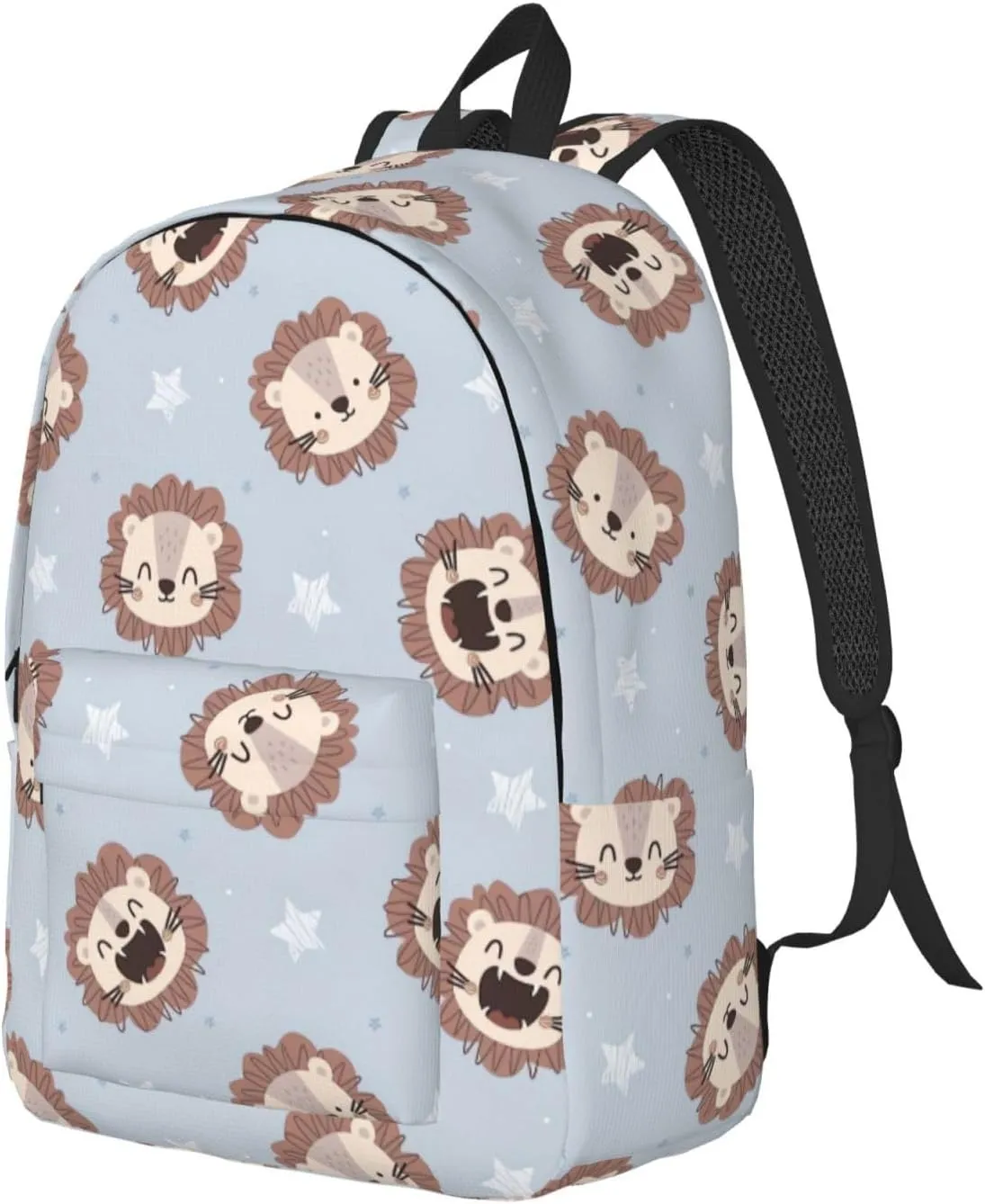 Canvas Casual Backpack Laptop Bag Suitable for Travel Office Outdoor Sports Men and Women Cute Lion