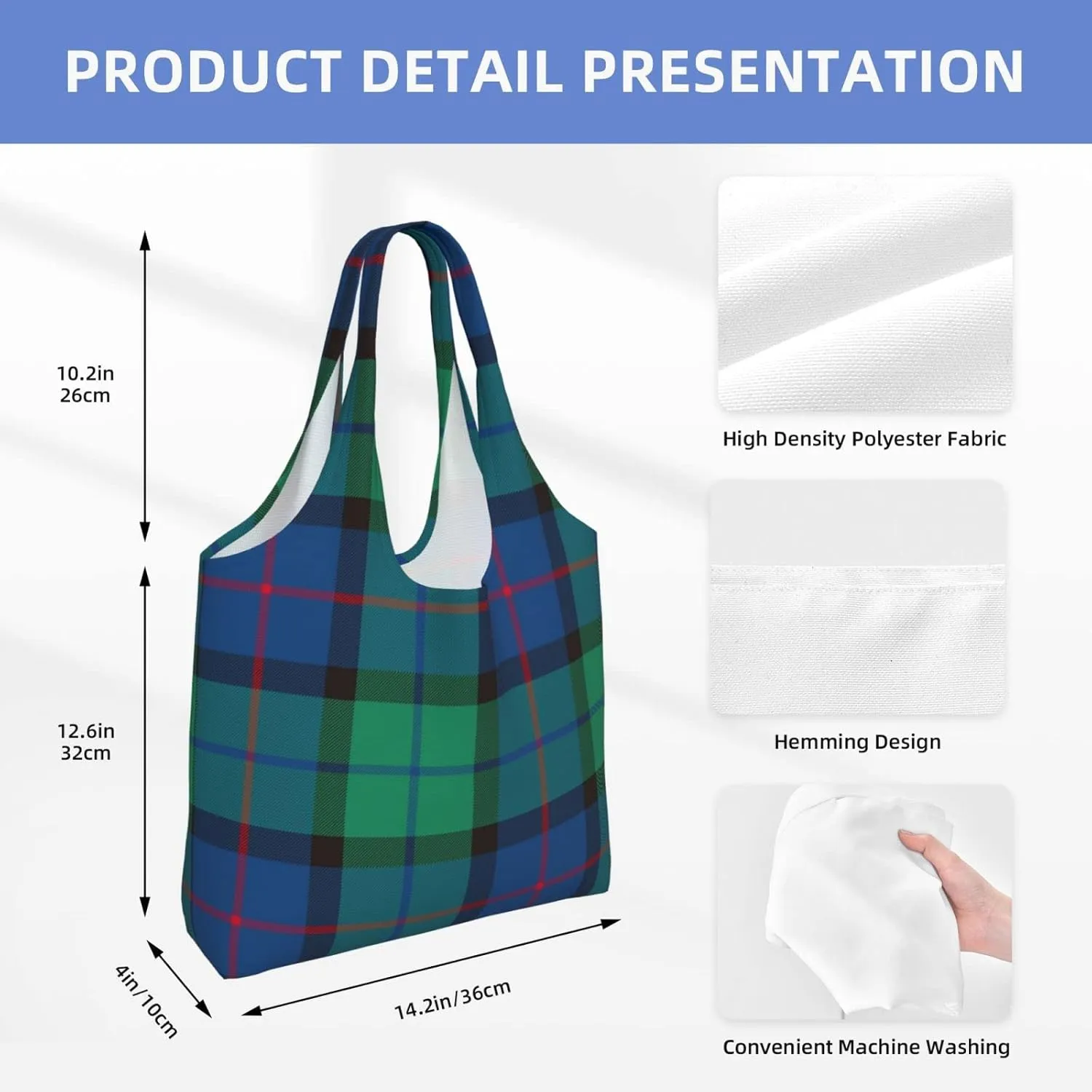 Canvas Shoulder Tote Bags For Women And Men, Reusable Grocery Bags, Large Capacity