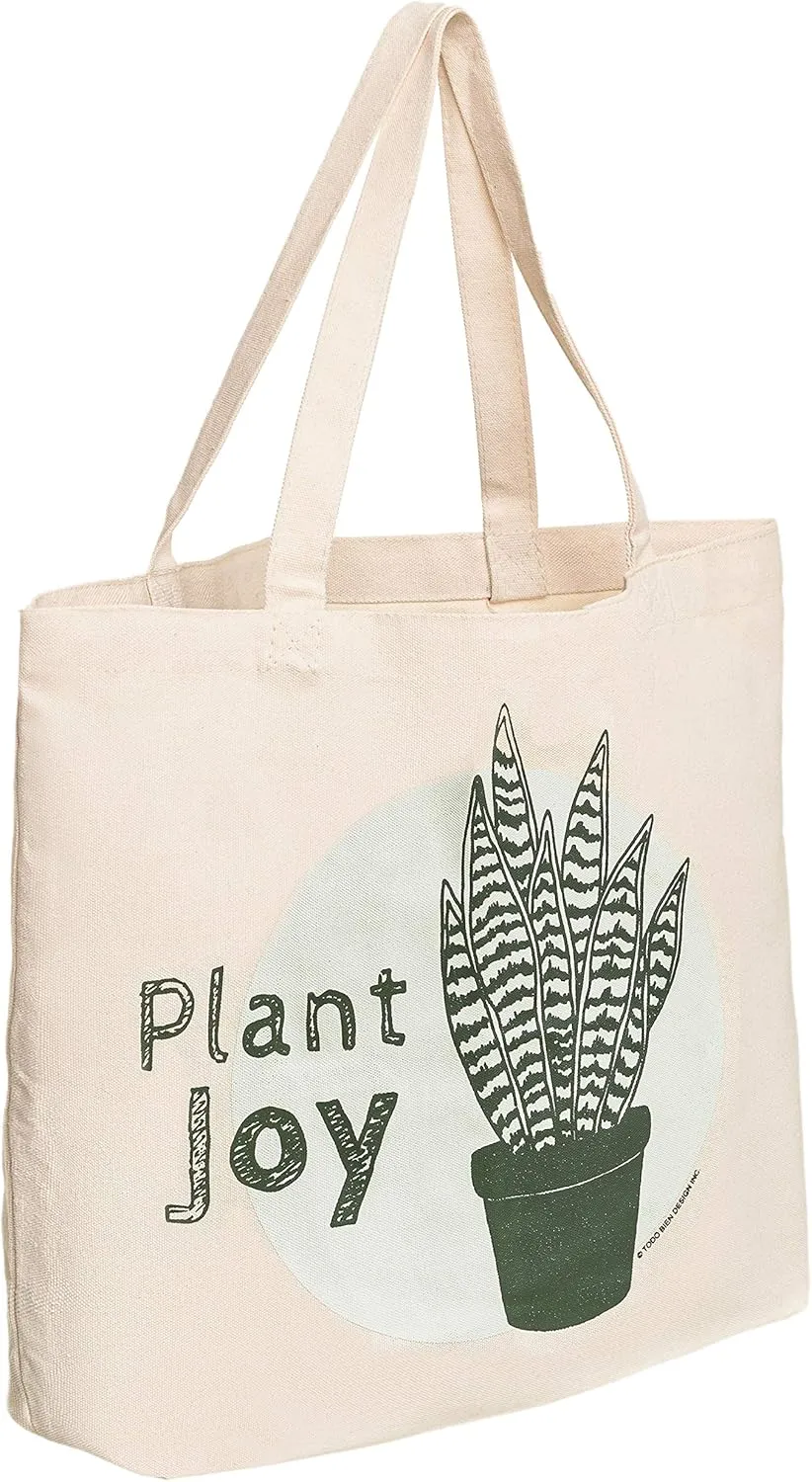 Canvas Tote Bag, Animal Design, Heavy Duty Gusseted, 100% Natural Cotton, for Shopping, Grocery, Laptop (T-JOY)
