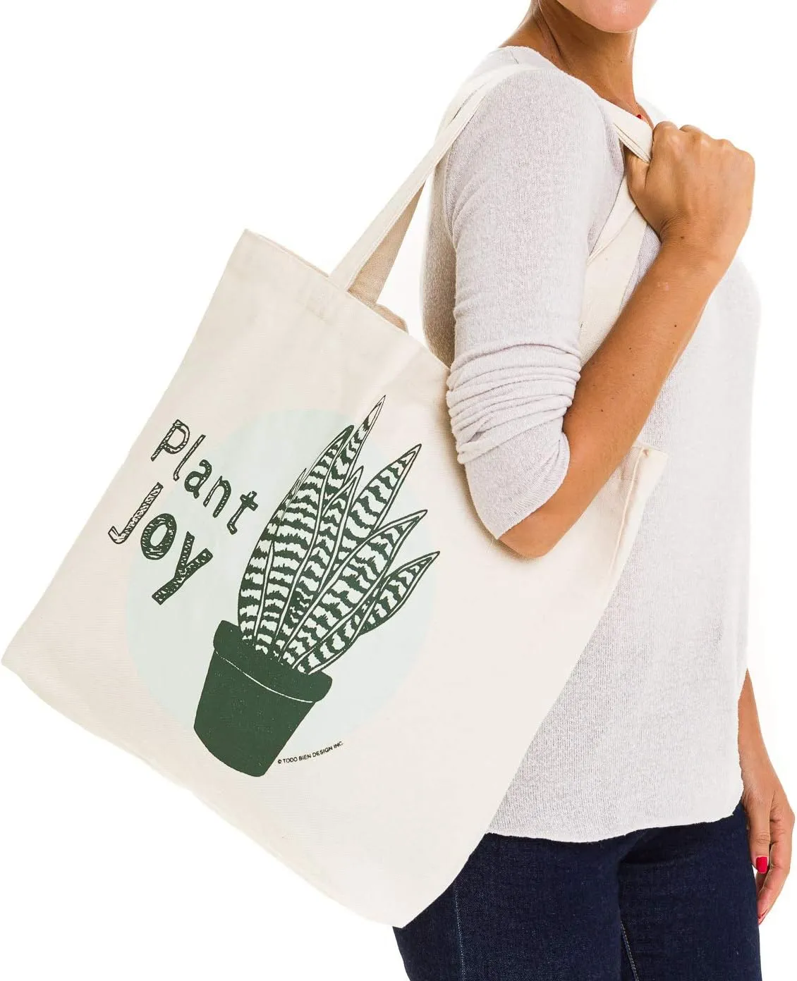 Canvas Tote Bag, Animal Design, Heavy Duty Gusseted, 100% Natural Cotton, for Shopping, Grocery, Laptop (T-JOY)
