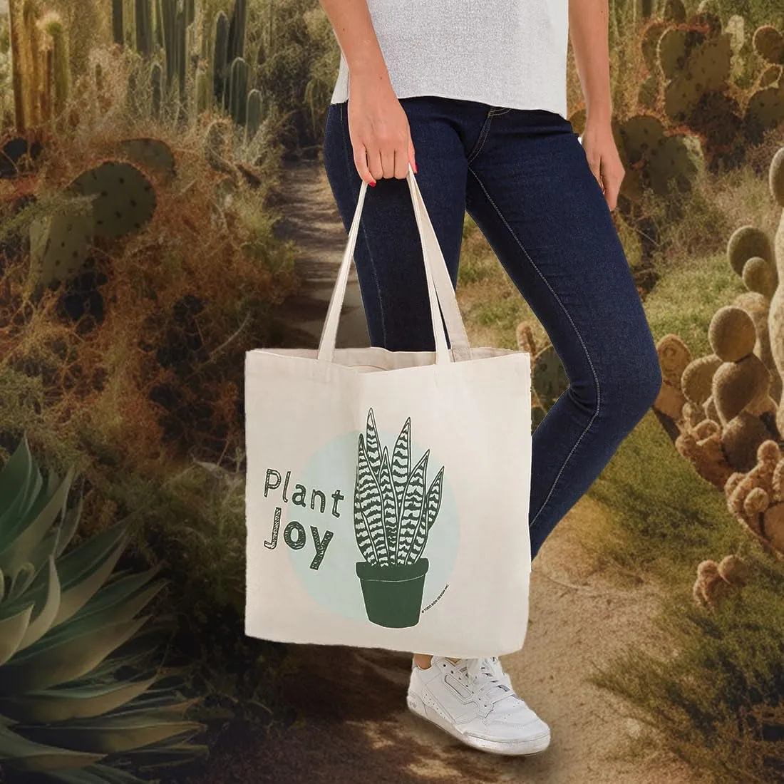 Canvas Tote Bag, Animal Design, Heavy Duty Gusseted, 100% Natural Cotton, for Shopping, Grocery, Laptop (T-JOY)