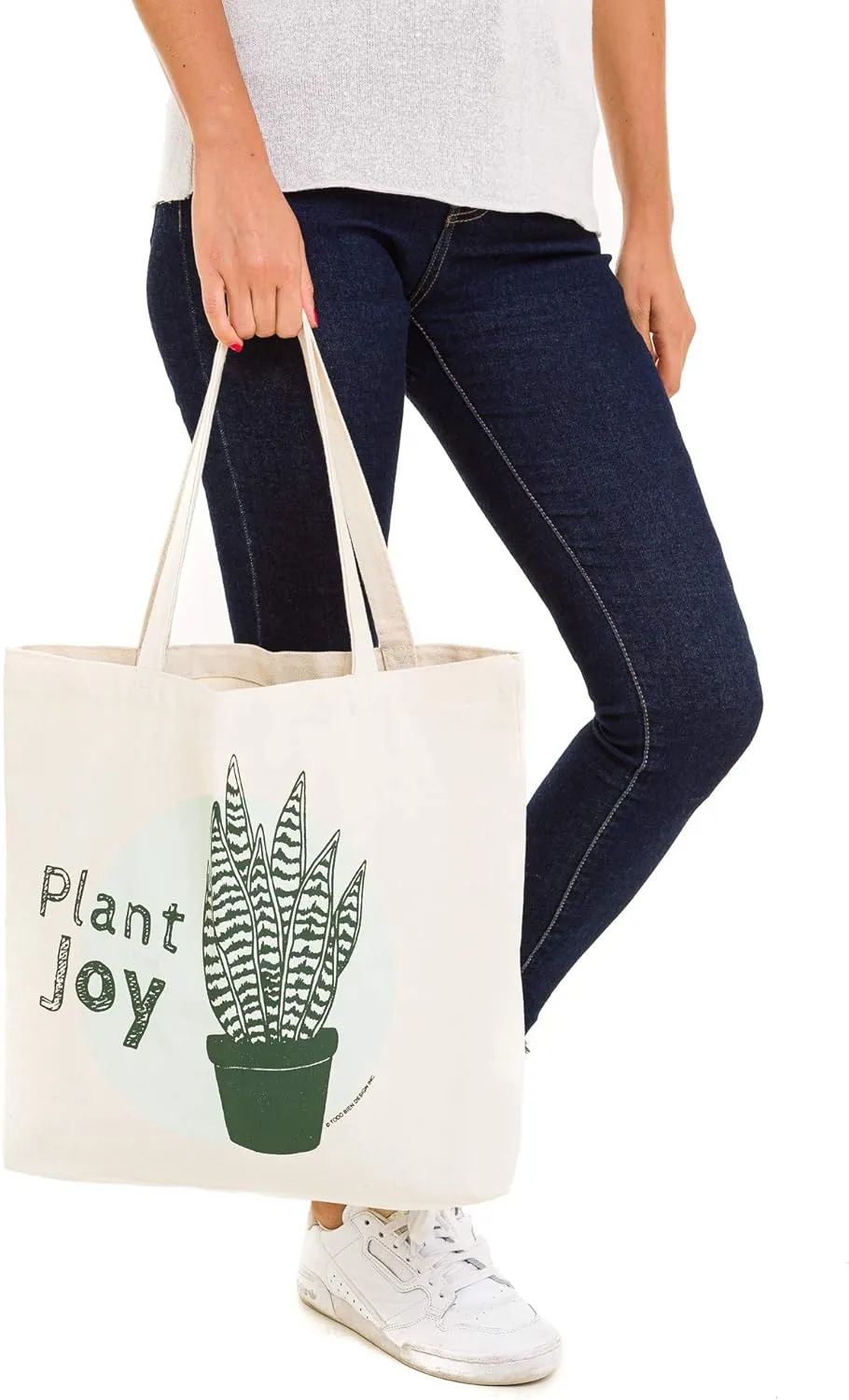 Canvas Tote Bag, Animal Design, Heavy Duty Gusseted, 100% Natural Cotton, for Shopping, Grocery, Laptop (T-JOY)