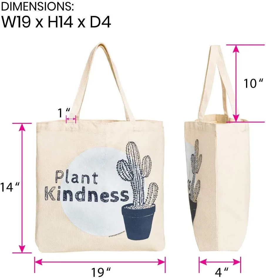 Canvas Tote Bag, Animal Design, Heavy Duty Gusseted, 100% Natural Cotton, for Shopping, Grocery, Laptop (T-KIND)