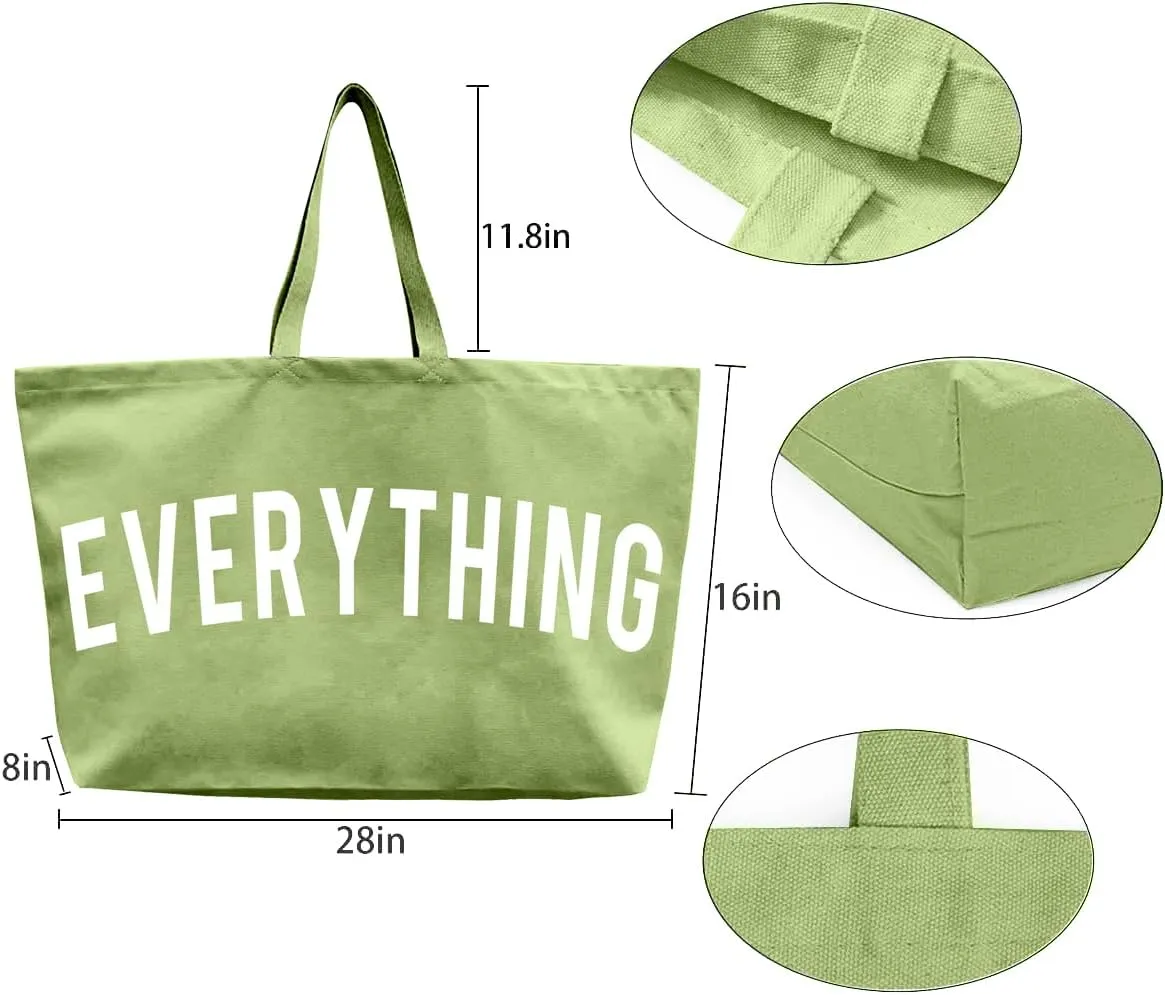 Canvas Tote Bag - Extra Large Shopping Beach Totes Bags Reusable Big Grocery Bag 28" x 8" x 16"