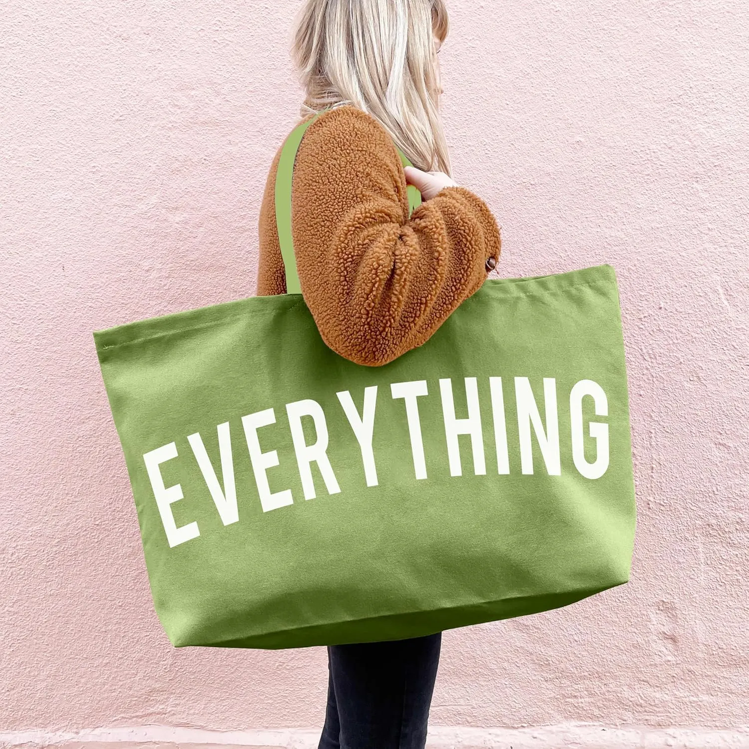 Canvas Tote Bag - Extra Large Shopping Beach Totes Bags Reusable Big Grocery Bag 28" x 8" x 16"